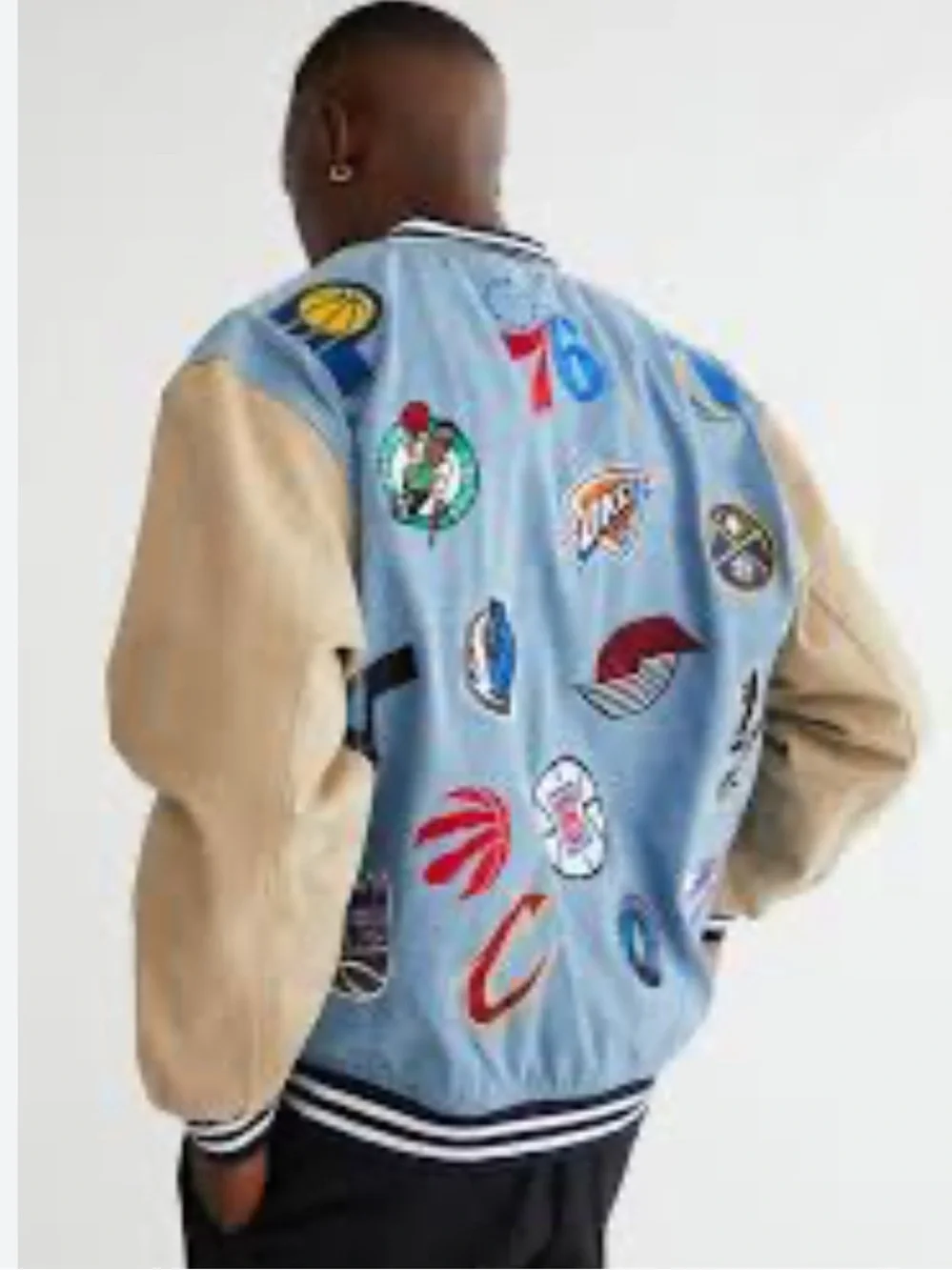 Ultra game Urban outfitters NBA logo patch letterman jacket
